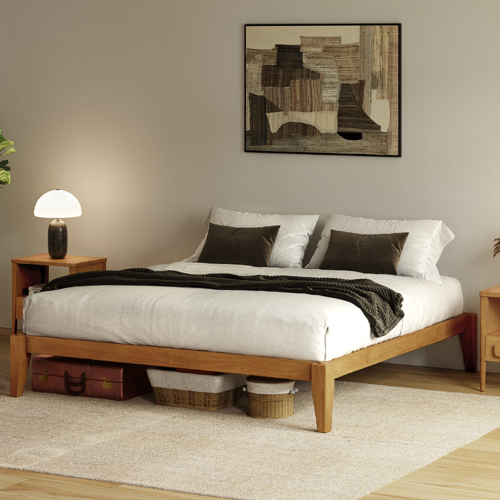 Thor Japanese Joinery Bed Frame with Thorlock Joints (Light Brown