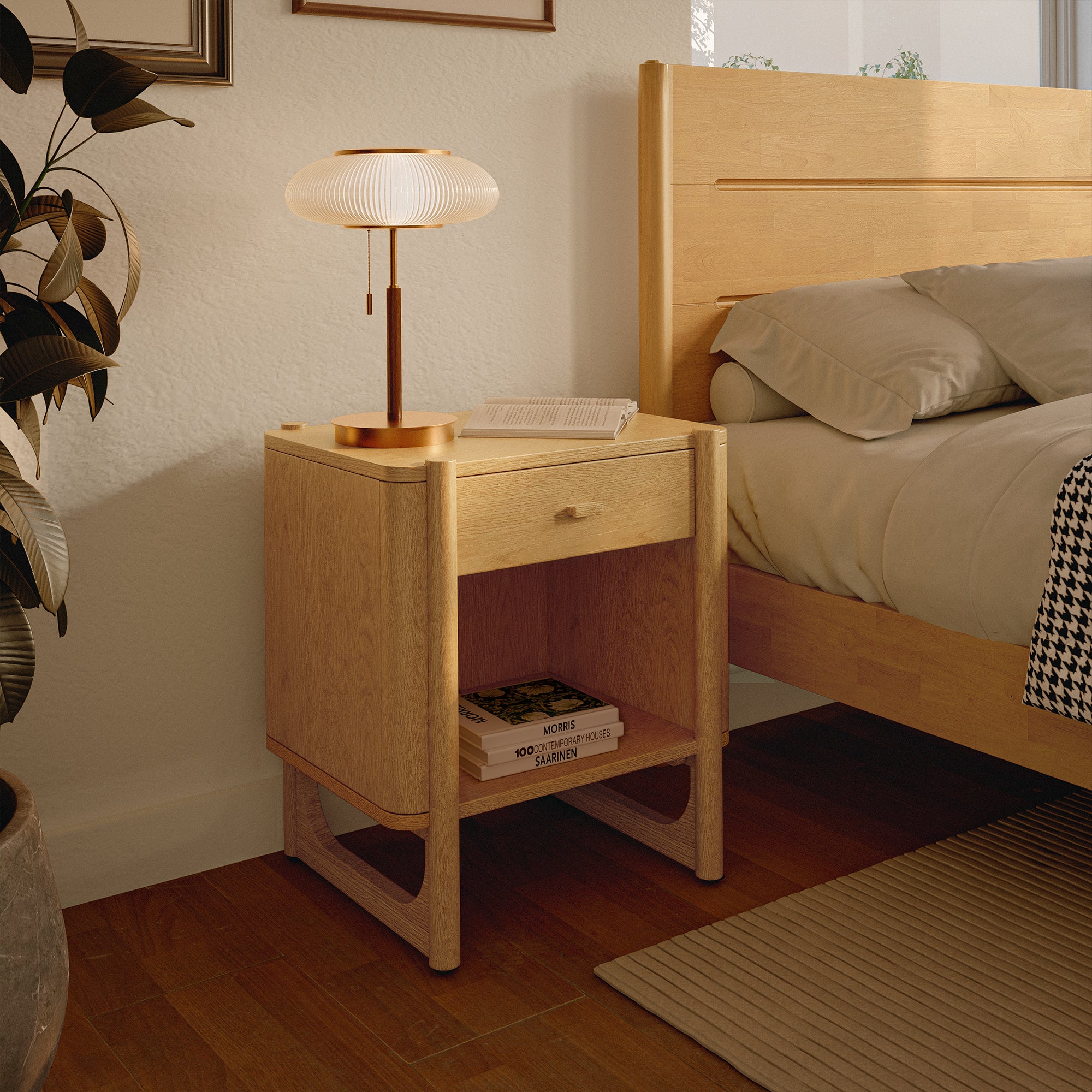 Mid-Century Modern Wood Side Table