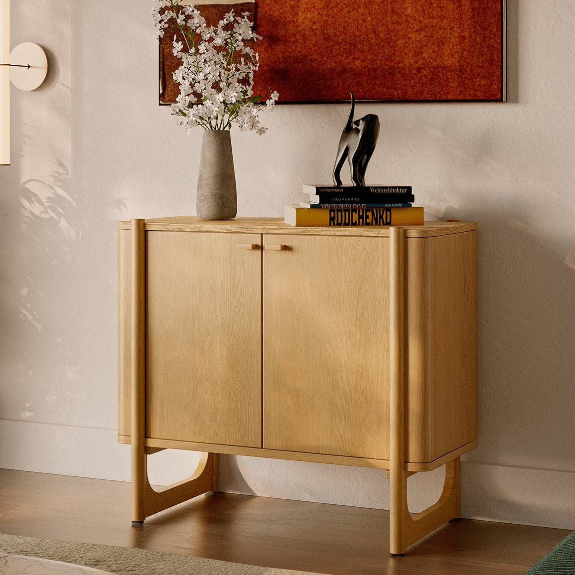 Mid-Century Modern Wood Accent Cabinet