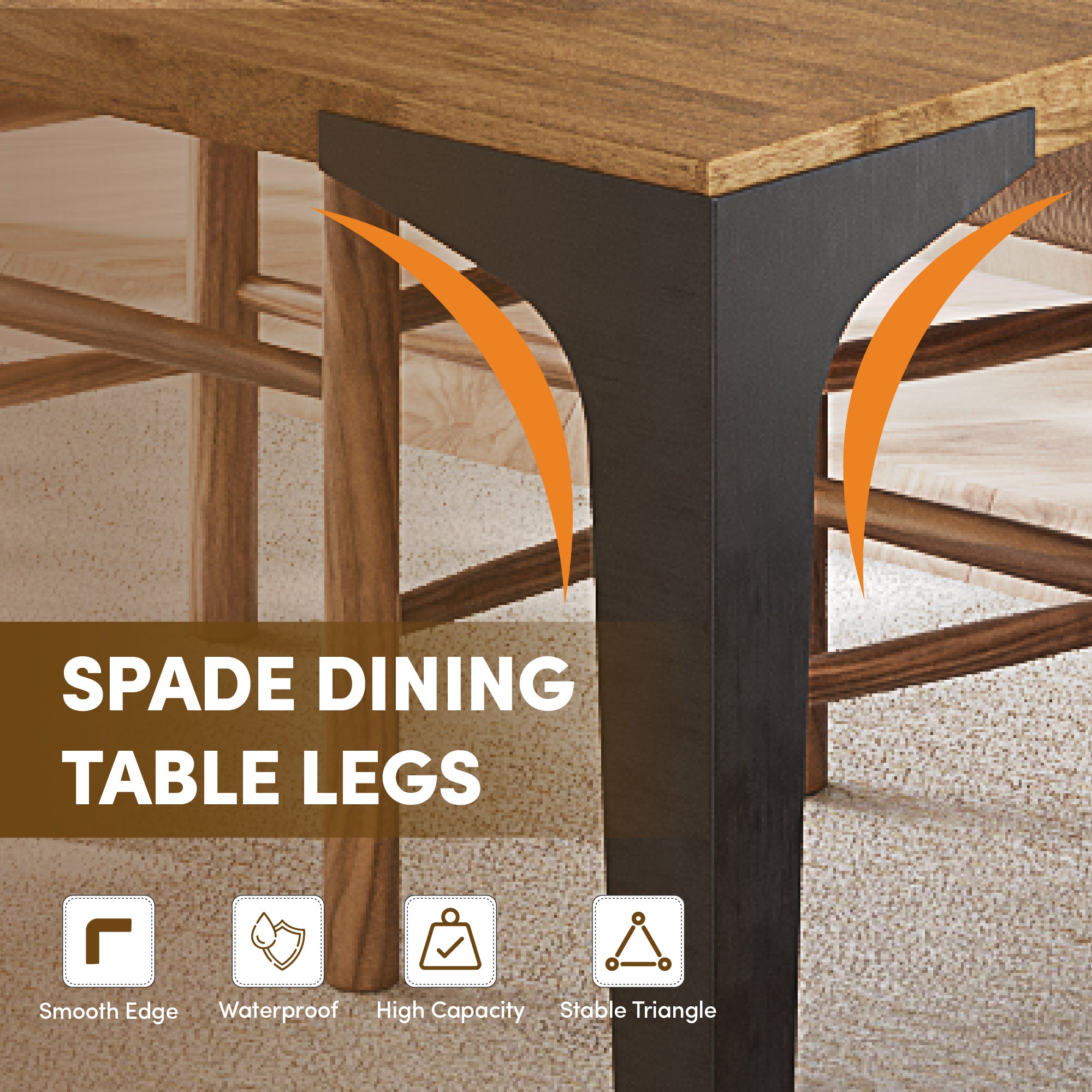 Spade Dining Table Leg - Set of 4 - hover