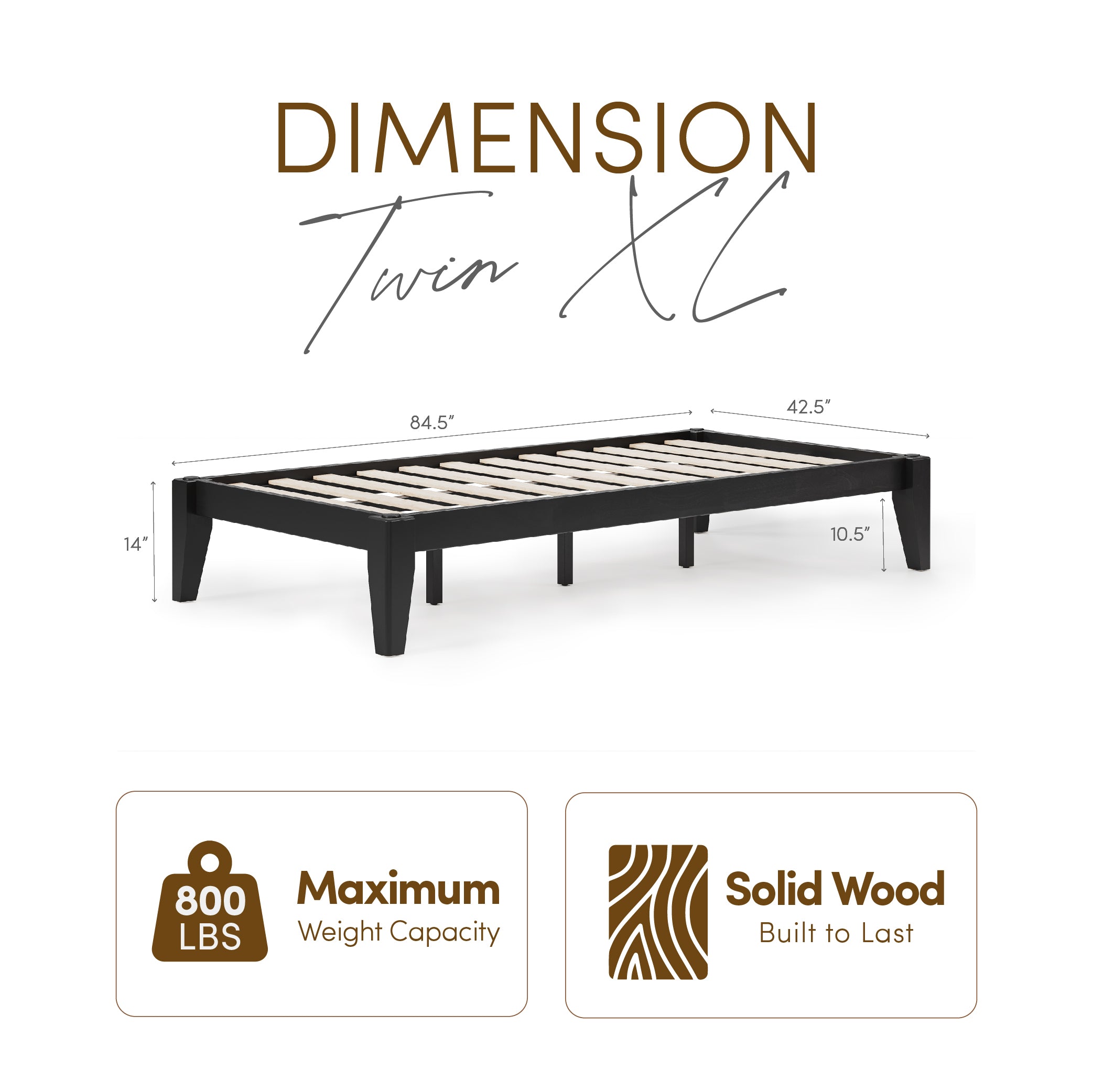 Thor Japanese Joinery Bed Frame with Thorlock Joints (Midnight