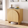 MCM Arched Door Wooden Storage Cabinet with 2 Shelves, Single Package (Multiple Finishes)