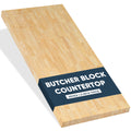 1.5 in. Thick Pre-finished Rubber Wood (Hevea) Butcher Block Counter Top (UV Natural)