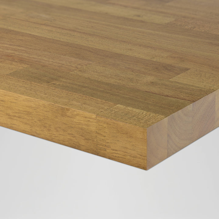 1.5 In. Thick Pre-finished Hevea Butcher Block Countertop (UV Light Brown)
