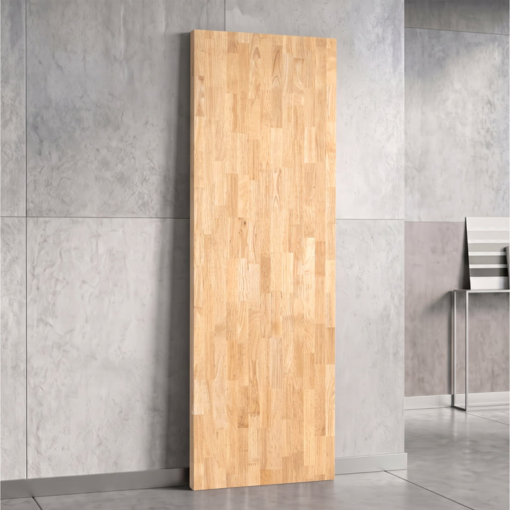 1.5 in. Thick Pre-finished Rubber Wood (Hevea) Butcher Block Counter Top (UV Natural)