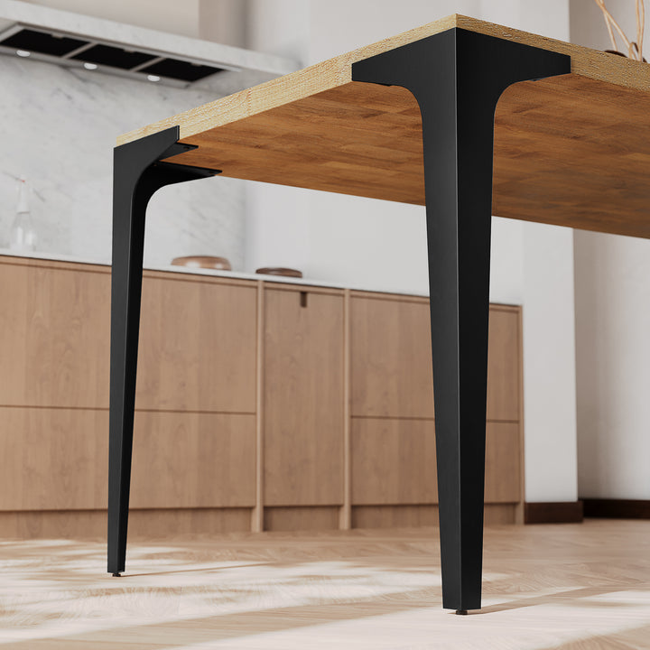 Heavy-Duty Spade Dining Table Metal Leg with 500 Lbs Capacity, Set of 4 (Black Finish)