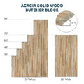 1.5 in. Thick Acacia Wood Butcher Block Counter Tops, Unfinished Solid Wood Slabs in Multiple Sizes