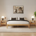 Thor Japanese Style Bedroom Sets - Multi Colors, 1 Japanese Joinery Bed Frame & 2 Wood Nightstands
