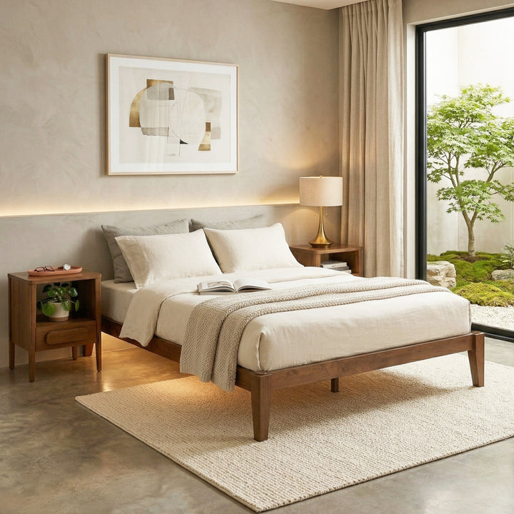 Thor Japanese Joinery Bed Frame with Thorlock Joints (Walnut Finish)