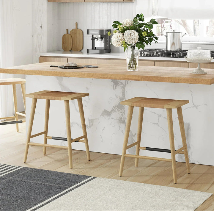 Thor Solid Wood Backless Counter Stool, 24" Height Kitchen Tools (Multiple Finishes)