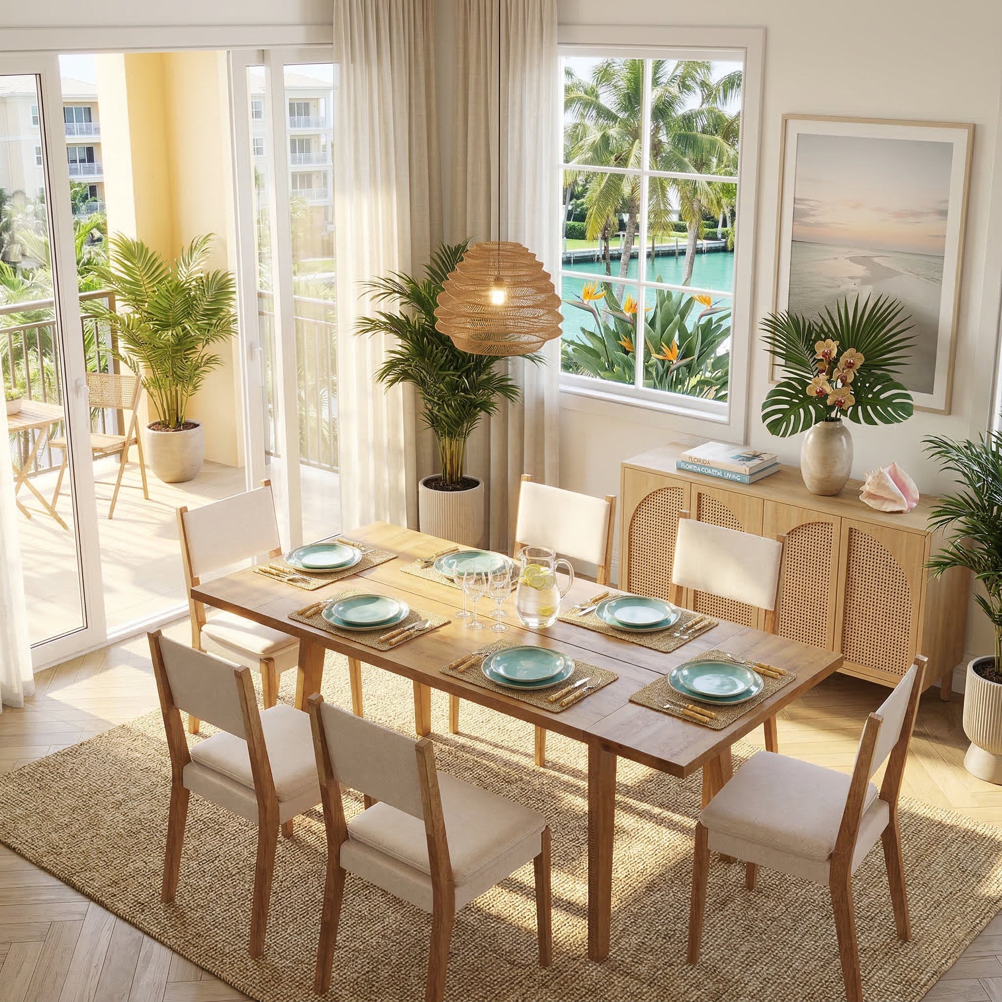 Solid Hardwood Extendable Dining Table, Heavy-Duty Table for 4-8 People