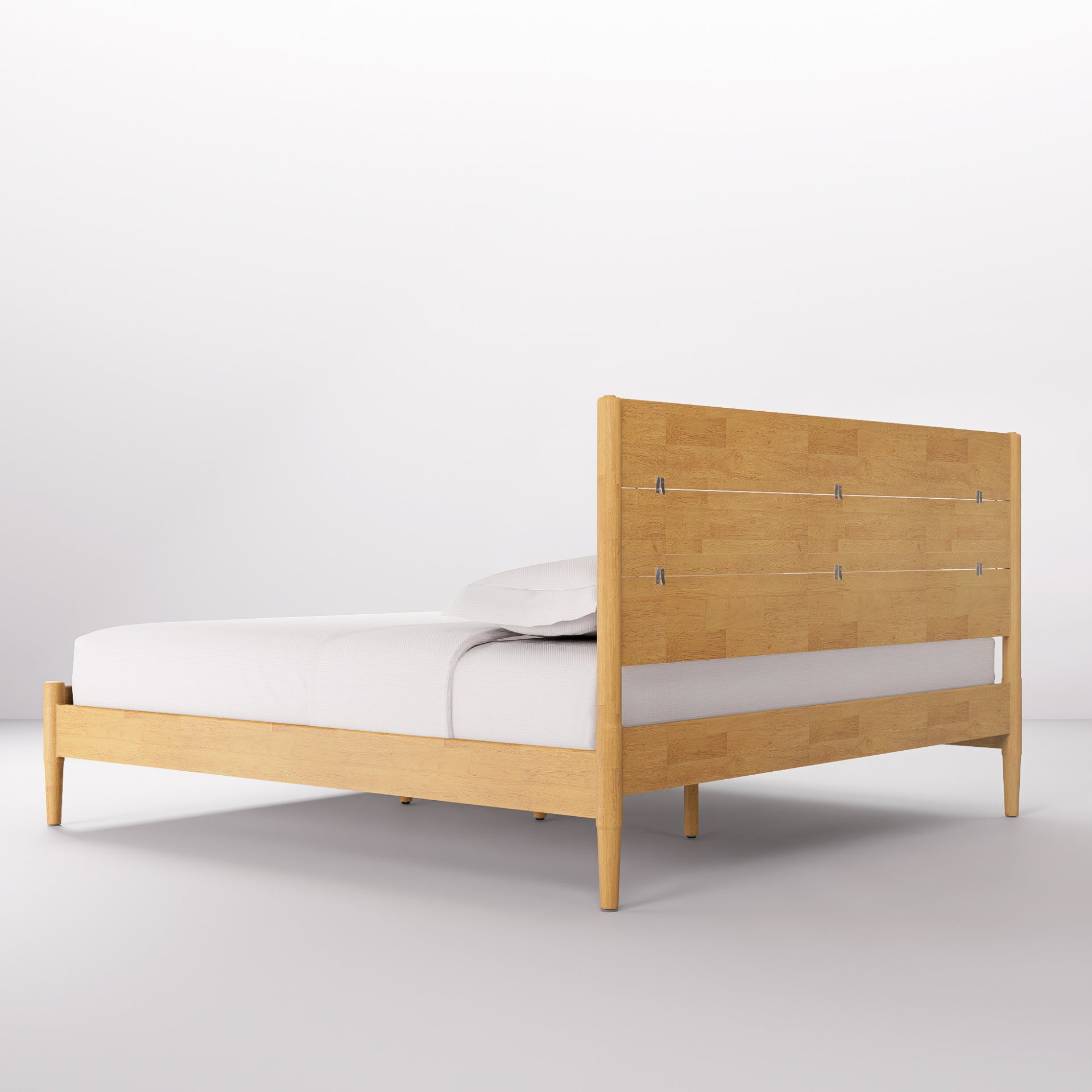 Apollo MCM Bed Frame & Headboard (Light Oak Finish) – allforwood