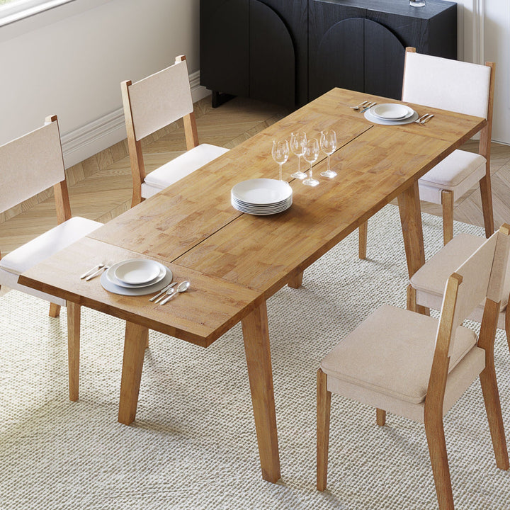 solid wood extendable dining table heavy duty table for 4 to 8 people