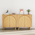 MCM Arched Door Wooden Storage Cabinet with 2 Shelves, Set of 2 (Multiple Finishes)