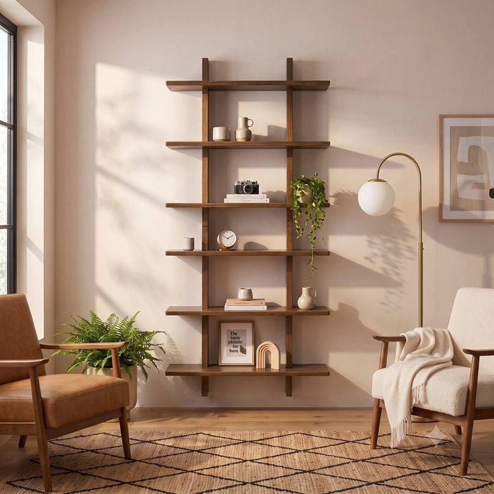 Shouji Solid Wood Floating Wall Shelf, Reversible & Modular Compatible (Different Finishes)