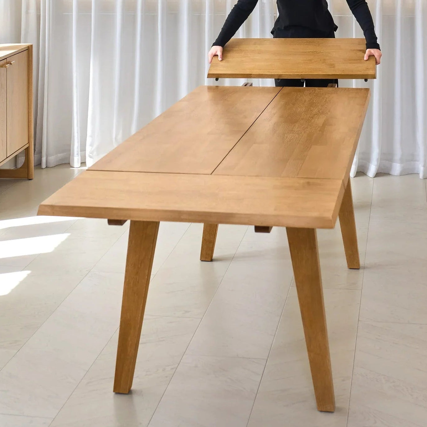 solid wood extendable dining table heavy duty table for 4 - 8 people, suitable for every dining room