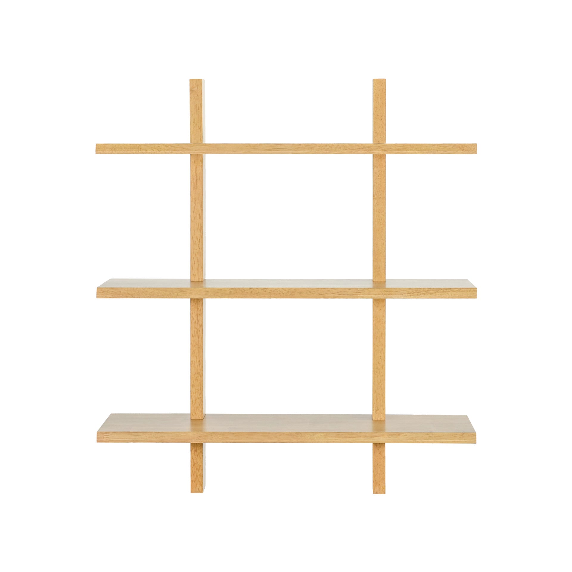 Shouji Solid Wood Floating Wall Shelves, Set of 2 (Light Oak