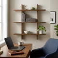 Shouji Solid Wood Floating Wall Shelf, Reversible Shelf (Single, Walnut Finish)
