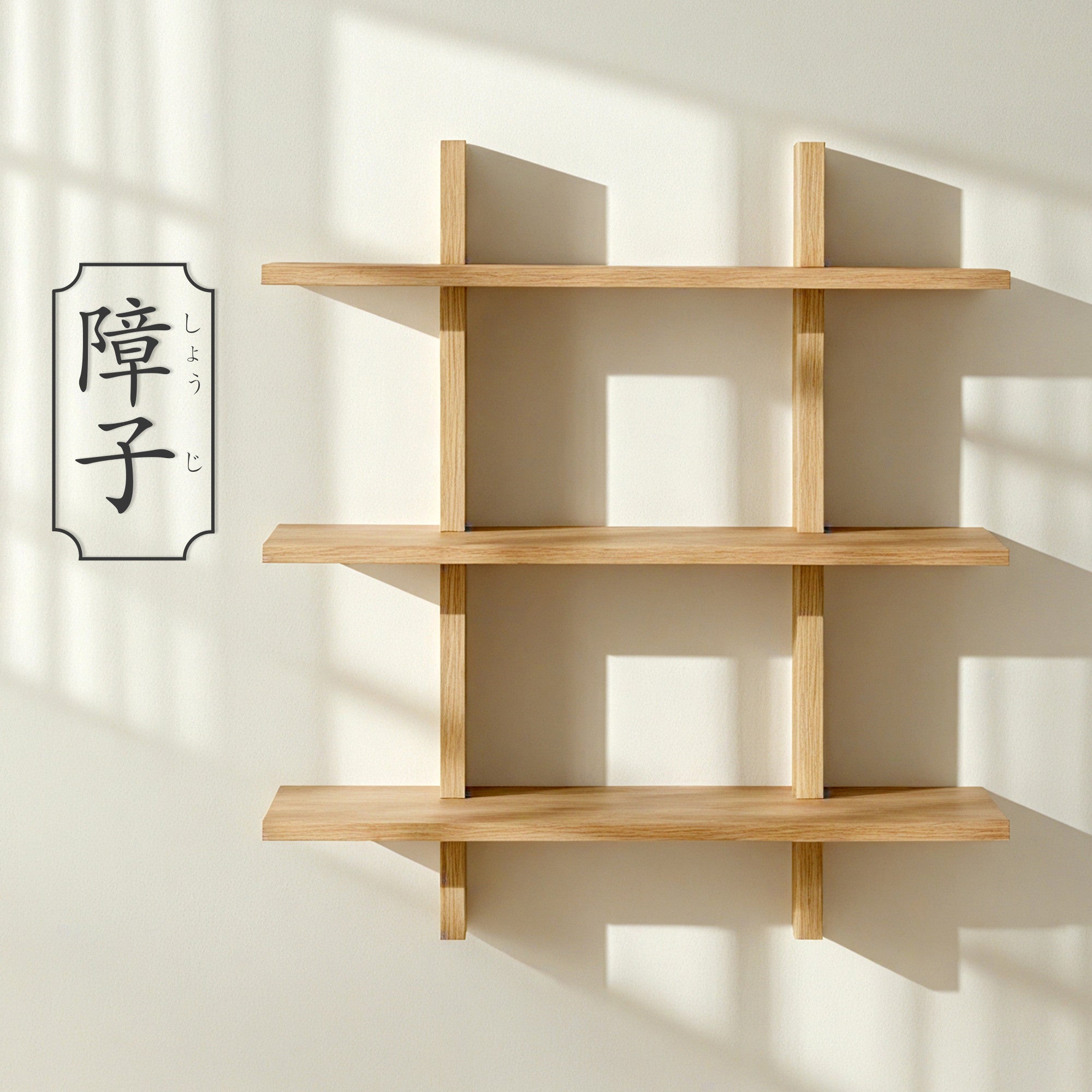 最終値下げ　WHAT WE WANT SOLIDWOOD SHELF Shouji Solid Wood Floating Wall Shelf, Reversible & Modular
