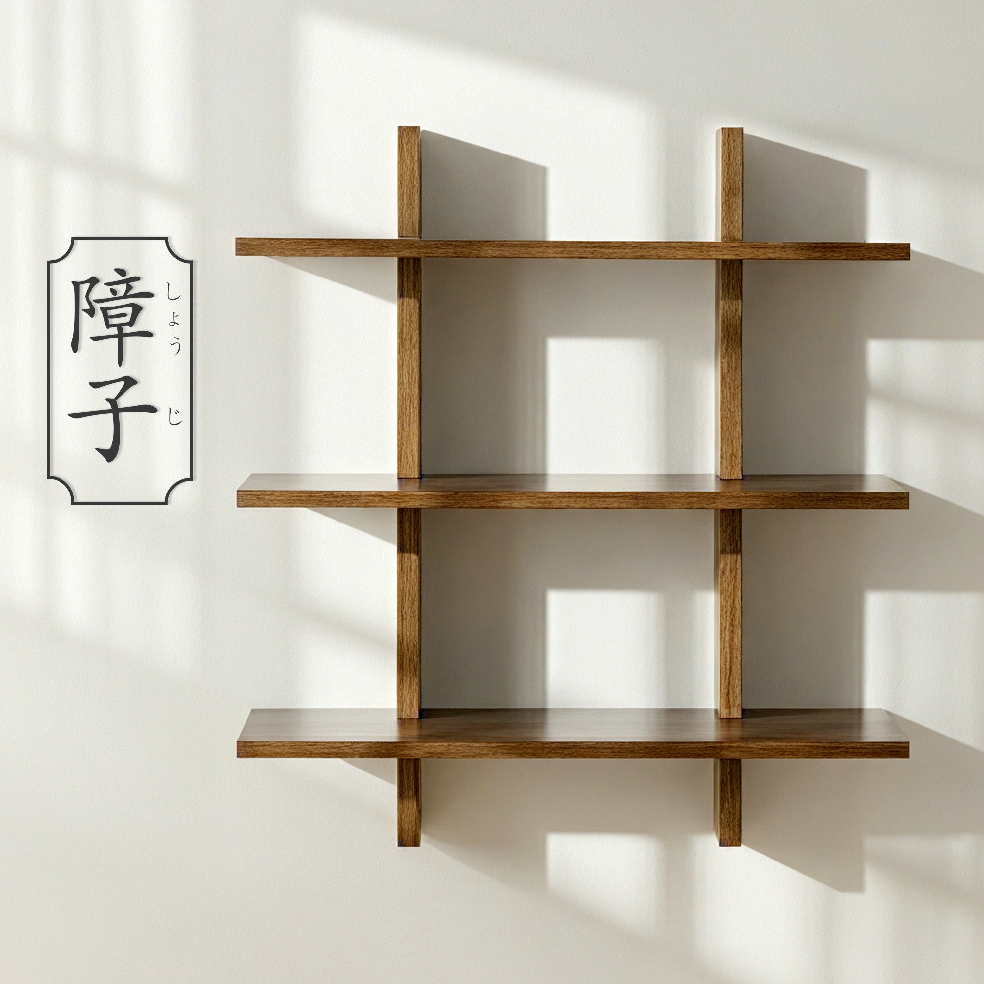 Shouji Solid Wood Floating Wall Shelf, Reversible & Modular Compatible (Multi Colors)