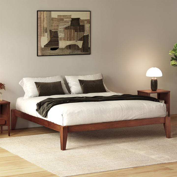 Thor Japanese Joinery Bed Frame with Thorlock Joints (Mahogany Finish)