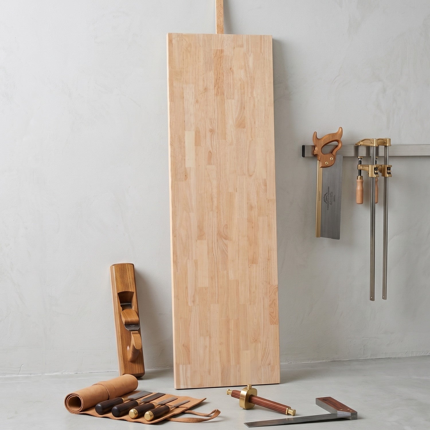 1.5 in. Thick Unfinished Finger-Jointed Hevea Butcher Block Countertop (Multiple Sizes)